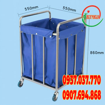 Xe đẩy đồ vải vật liệu inox 304