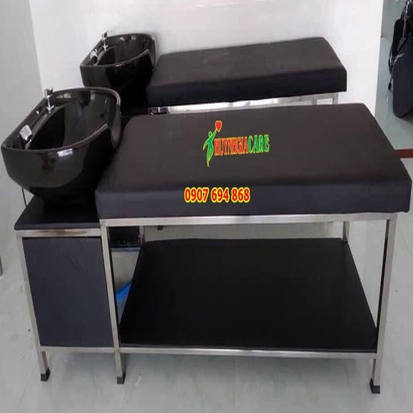 Giường gội đầu khung inox